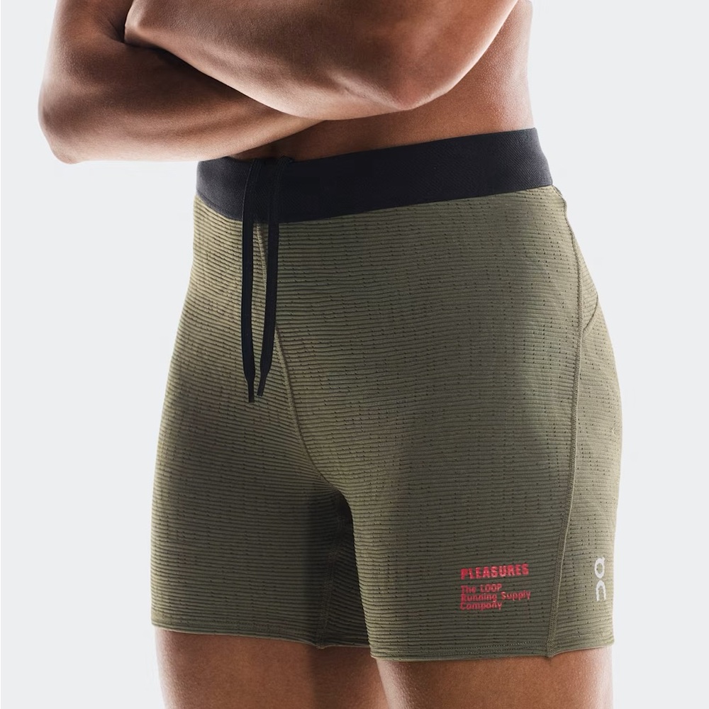 NWT! Sold out On x PLEASURES x The Loop Half-Tights Seamless Shorts Olive XS